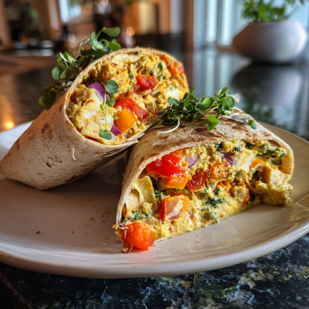 Wraps mit Ofengemüse und Hummus