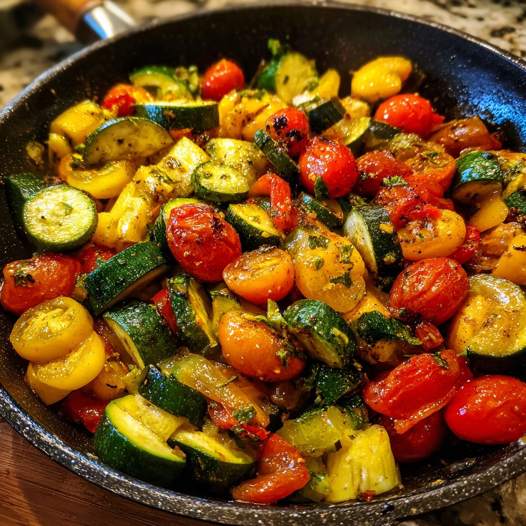 Mittagessen mit Gemüsepfanne
