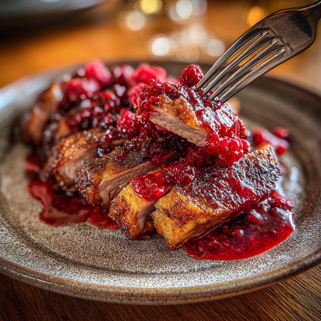 Entenbrust mit Himbeerreduktion