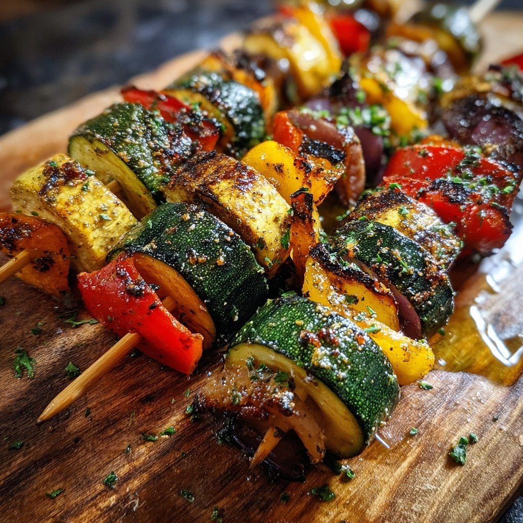 Grillgemüse Spieße Mit Paprika Und Zucchini