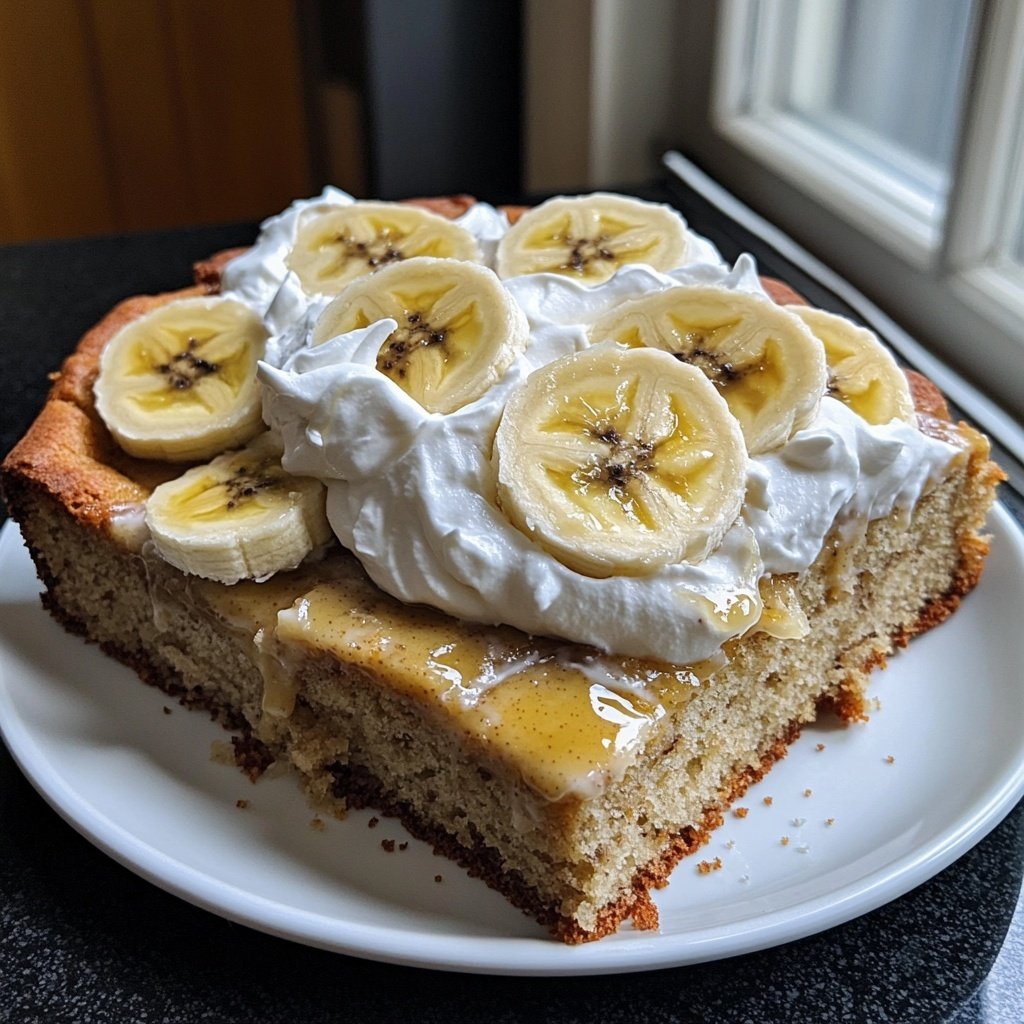 Bananenkuchen mit Sahne