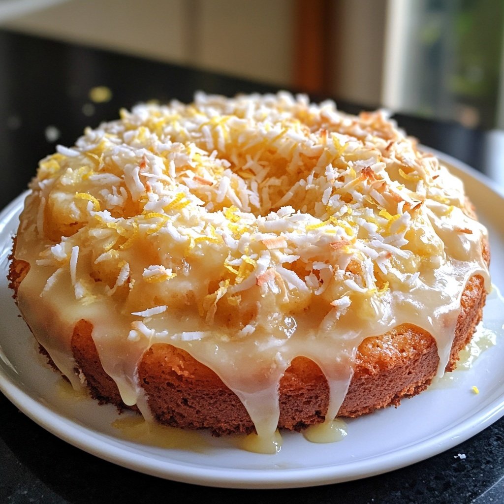 Zitronenkuchen mit Kokos