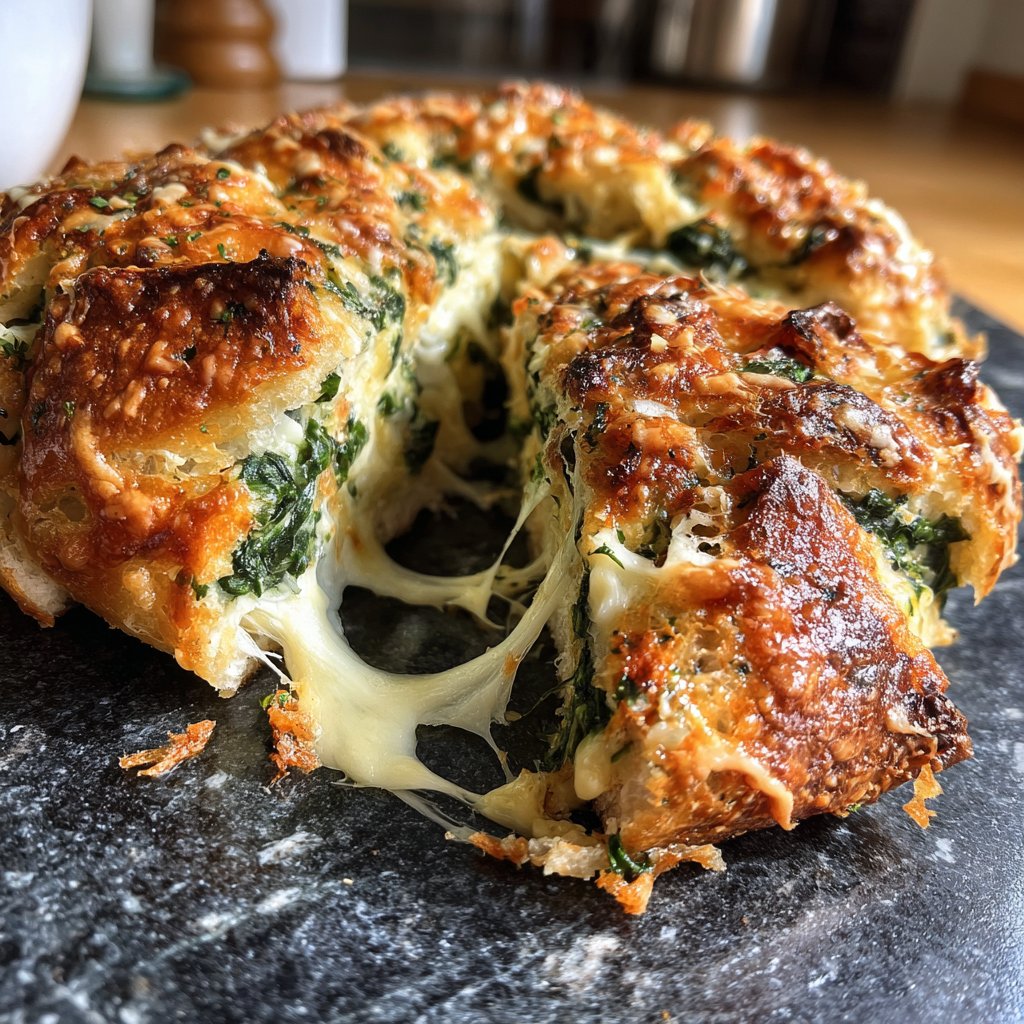 Zupfbrot Mit Spinat Und Käse