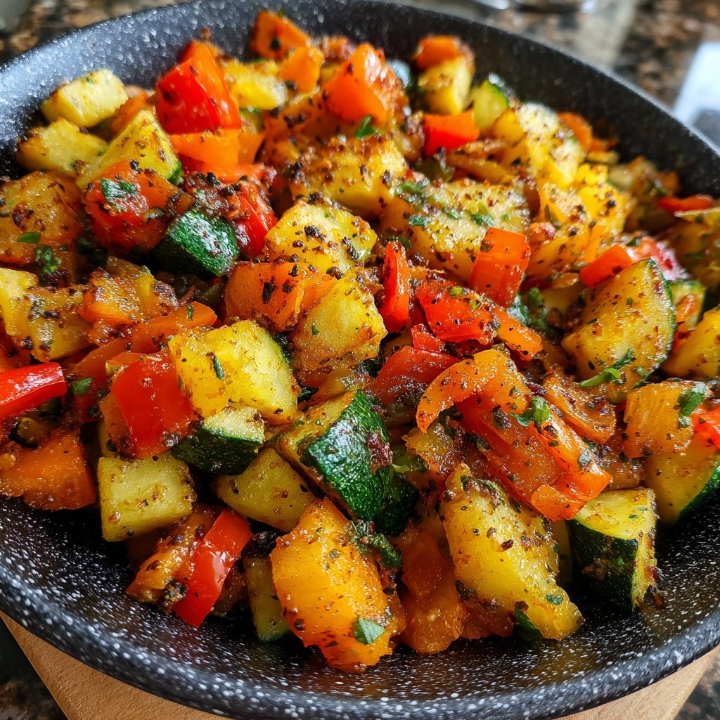 Kalorienarme Gemüsepfanne Vegan