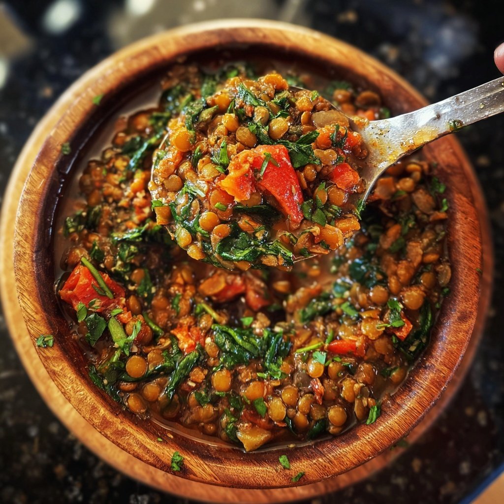 Kalorienarme Linsenpfanne Mit Spinat