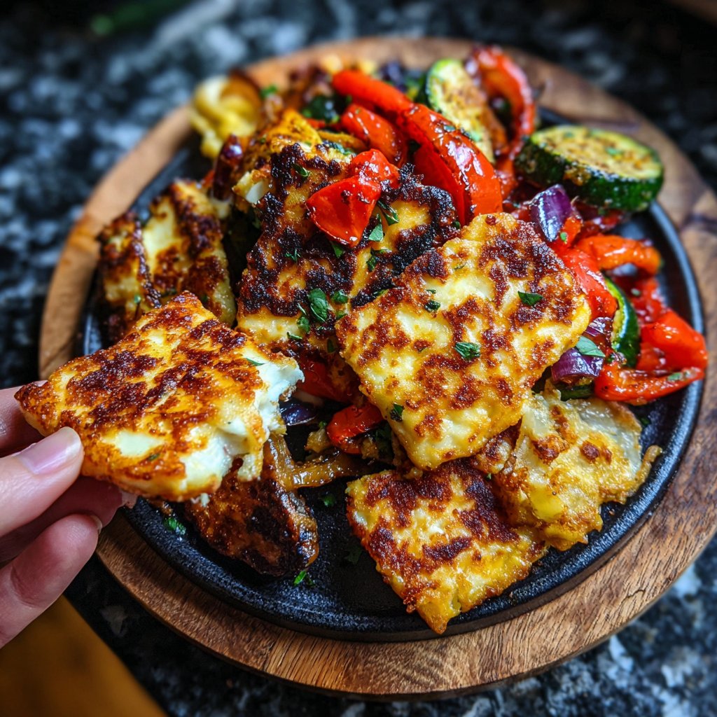Gegrillter Halloumi Mit Gemüse