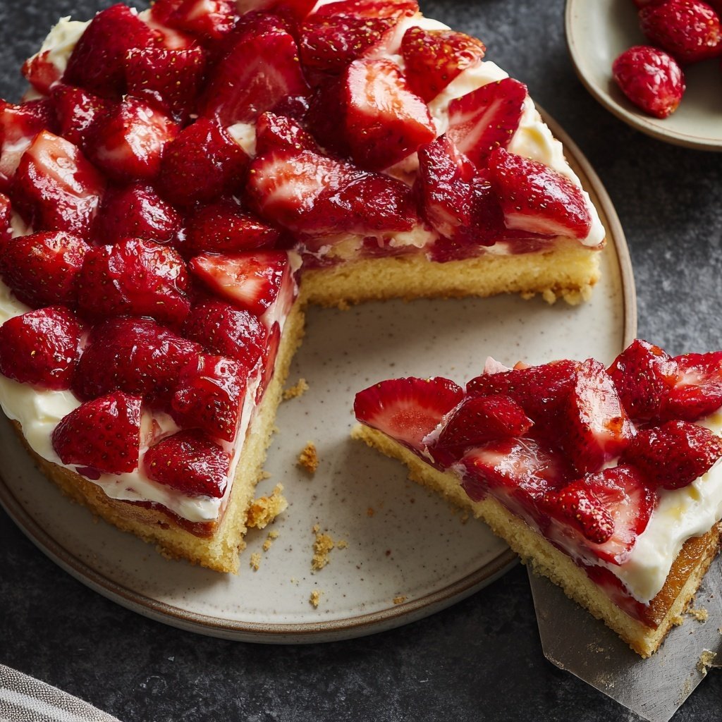 Erdbeerkuchen Mit Biskuit Boden