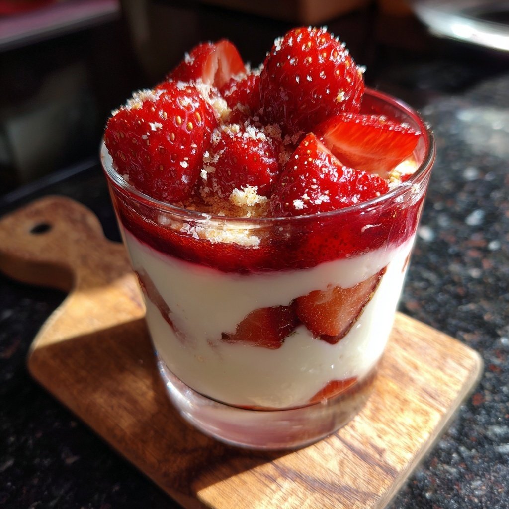 Erdbeer Quark Dessert Im Glas