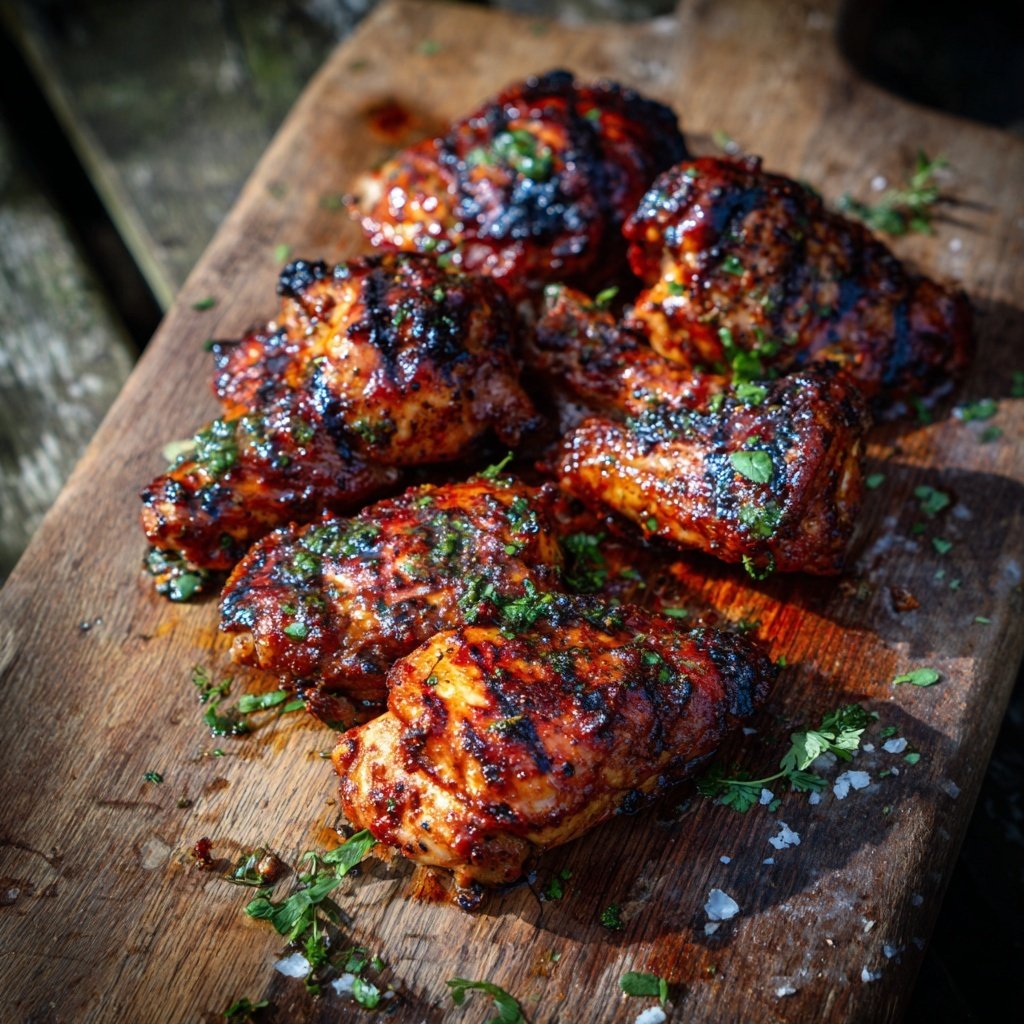 Gegrillte Hähnchen Keulen Mit Paprika Marinade